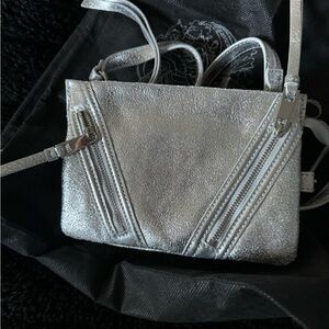Vince Camuto silver leather crossbody bag
